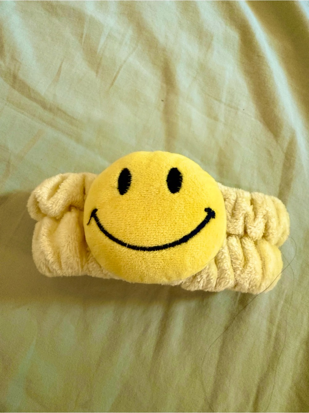 Yellow Smiley Face Plush Headband